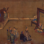 inteligencia anticipatoria: Encuentro de Confucio y Laozi - pergamino lacado China Dinastía Ming