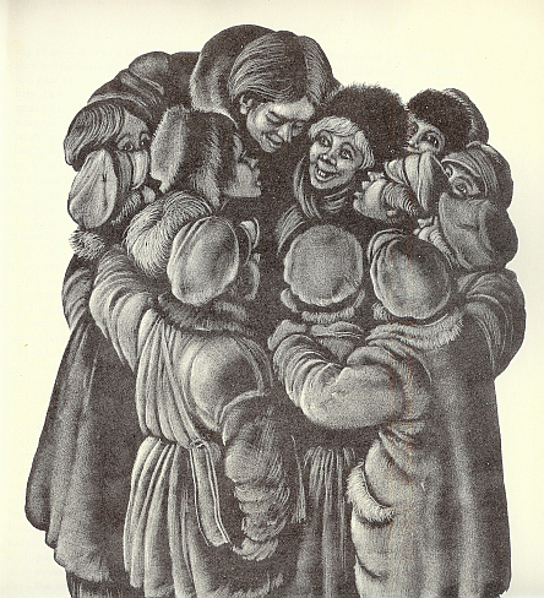 ¡Hurra Karamazov! La arenga en la lápida de Aliosha. Ilustración de Fritz Eichenberg